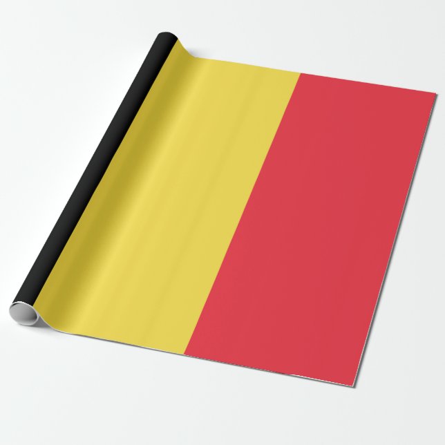 Belgian Flag Wrapping Paper (Unrolled)