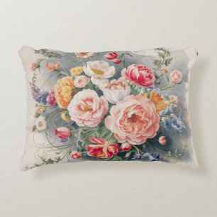 Belgian Floral Elegance Throw Pillow Cover