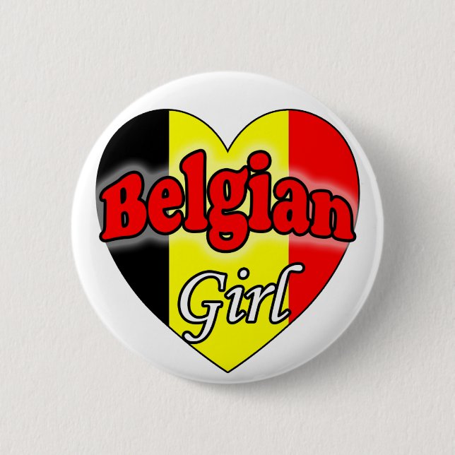 Belgian Girl 6 Cm Round Badge (Front)