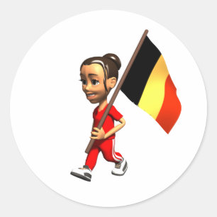 Belgian Girl Classic Round Sticker