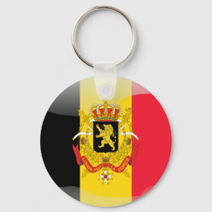 Belgian glossy flag key ring