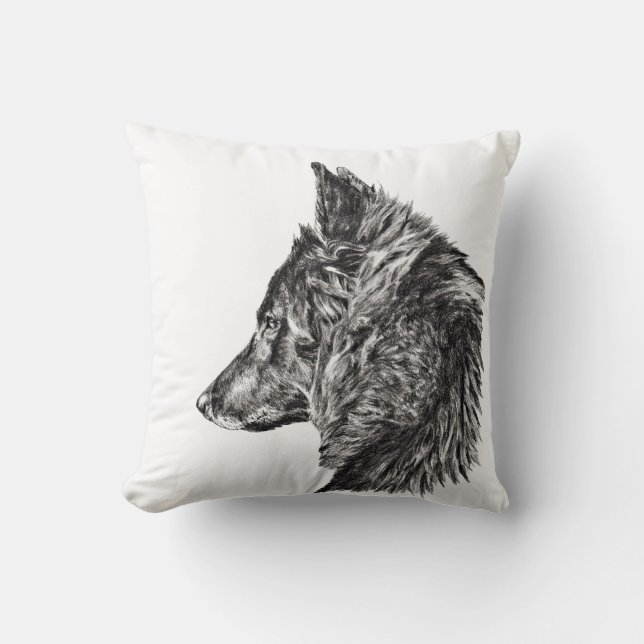 belgian groenendael dog cushion (Front)