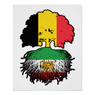 Belgian Grown Iranian Roots Lion and Sun Poster