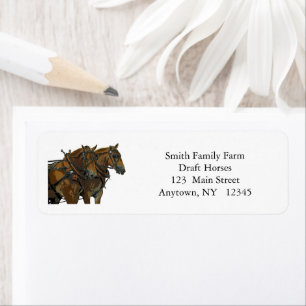 Belgian Horse Draught Team Return Address Labels