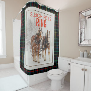 Belgian Horse Team Sleigh Bells Ring Shower Curtain