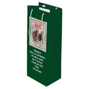 Belgian Horse Team Sleigh Bells Ring Wine Gift Bag