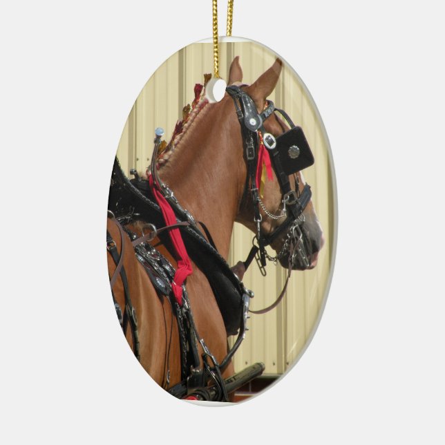 Belgian Horses in Harness - two sided Ornament (Left)