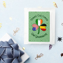 Belgian Irish American Shamrock Flag Personalised 
