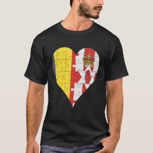 Belgian Irish Flag Heart T-Shirt
