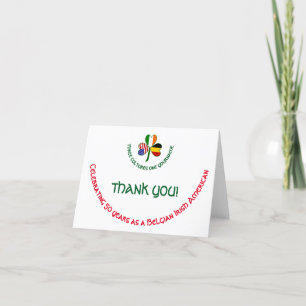 Belgian Irish USA Shamrock Personalised Thank You Card