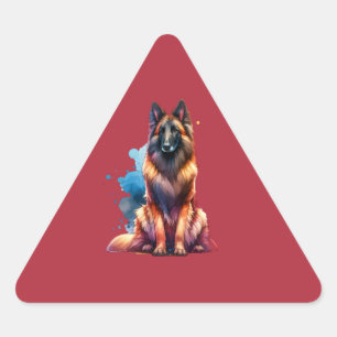 Belgian Laekenois Dog  Triangle Sticker
