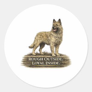 Belgian Laekenois – Rough Outside Loyal Inside Classic Round Sticker