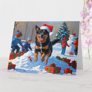 Belgian Malinoi Christmas Festive Snow Scene Card