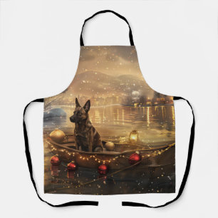 Belgian Malinoi Christmas Festive Voyage Apron