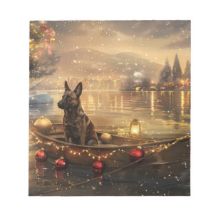 Belgian Malinoi Christmas Festive Voyage Notepad