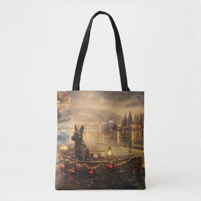 Belgian Malinoi Christmas Festive Voyage Tote Bag (Front)