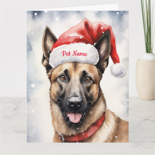 Belgian Malinoi Christmas Personalised  Card