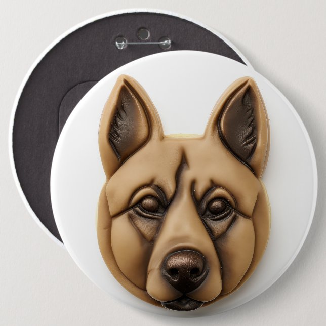 Belgian Malinoi Dog 3D Inspired 6 Cm Round Badge (Front & Back)