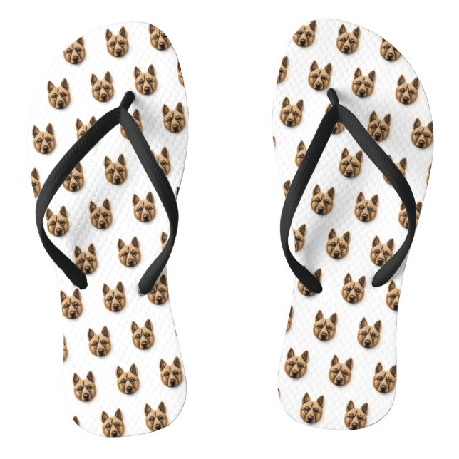 Belgian Malinoi Dog 3D Inspired Flip Flops (Footbed)