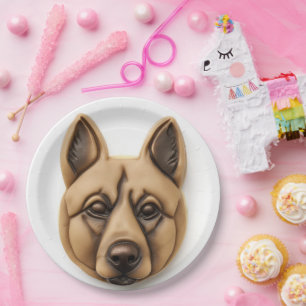 Belgian Malinoi Dog 3D Inspired Paper Plate