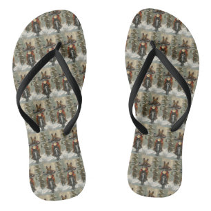 Belgian Malinoi Dog Riding Motorcycle Christmas  Flip Flops
