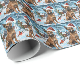 Belgian Malinoi Dog Winter Wonderland Christmas  Wrapping Paper