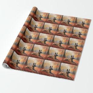 Belgian Malinoi in Autumn Leaves Fall Inspire Wrapping Paper