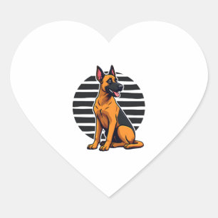 Belgian Malinois (2) Heart Sticker