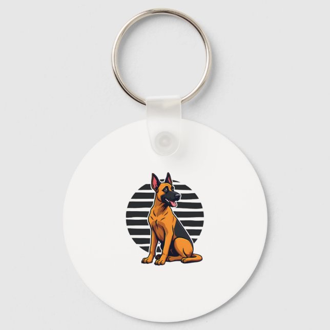 Belgian Malinois (2) Key Ring (Front)