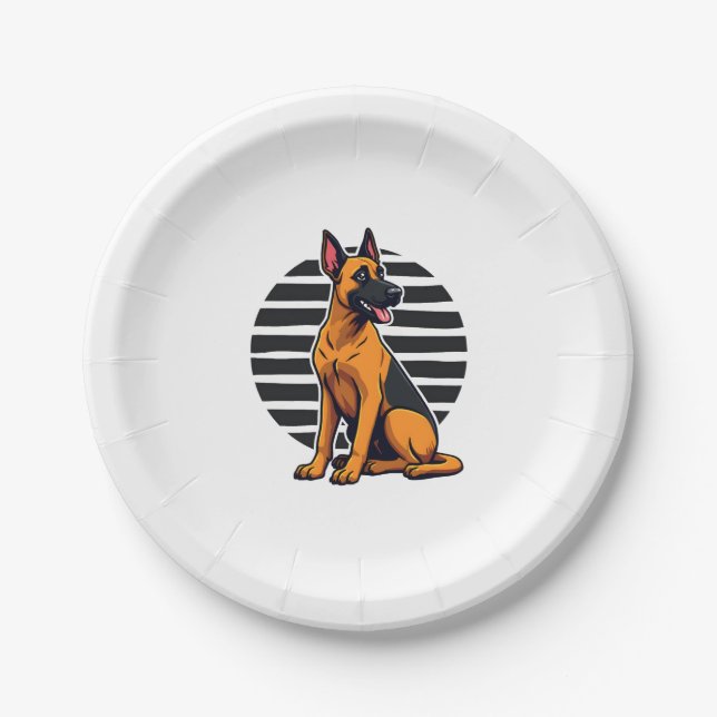 Belgian Malinois (2) Paper Plate (Front)