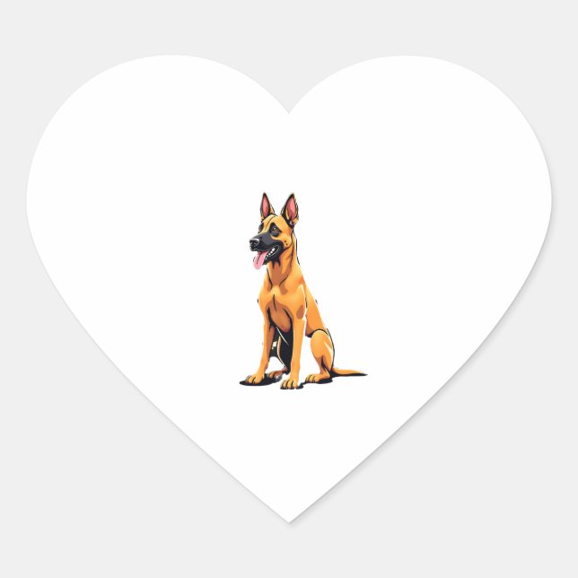 Belgian Malinois (3) Heart Sticker (Front)