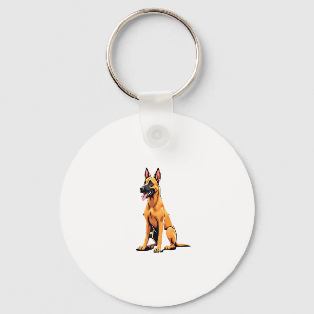 Belgian Malinois (3) Key Ring (Front)