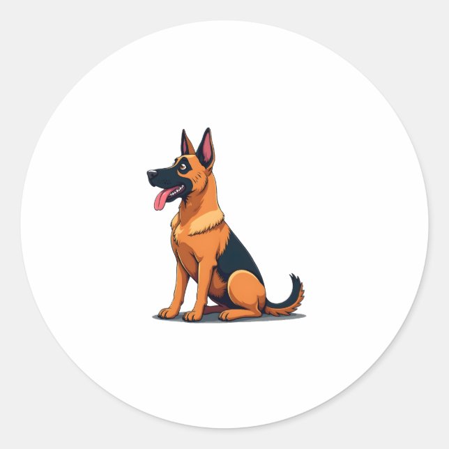 Belgian Malinois (6) Classic Round Sticker (Front)
