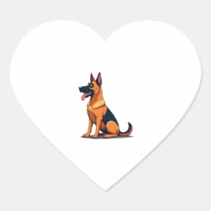 Belgian Malinois (6) Heart Sticker