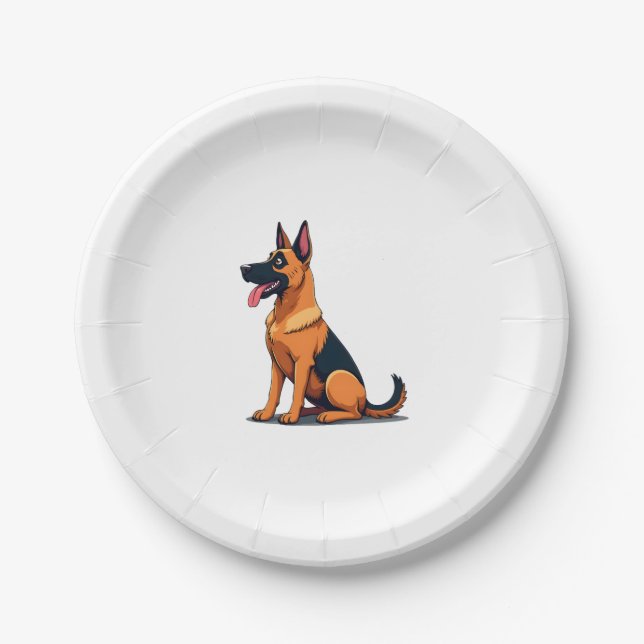 Belgian Malinois (6) Paper Plate (Front)