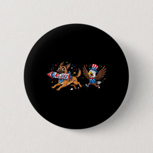 Belgian Malinois Aamerican Usa Flag Memorial Day 6 Cm Round Badge