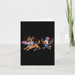 Belgian Malinois Aamerican Usa Flag Memorial Day Card