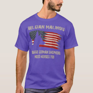 Belgian Malinois American Flag Funny  Dog Gift T-Shirt
