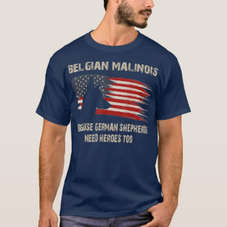 Belgian Malinois American Flag Funny Dog Gift T-Shirt