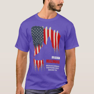 Belgian Malinois American Flag Funny T-Shirt Dog