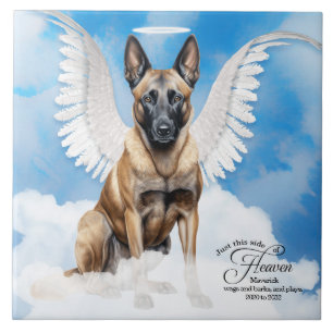 Belgian Malinois Angel Personalized Pet Memorial Tile