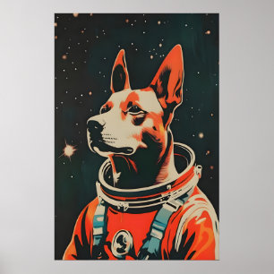 Belgian Malinois Astronaut Poster, Belgian Poster
