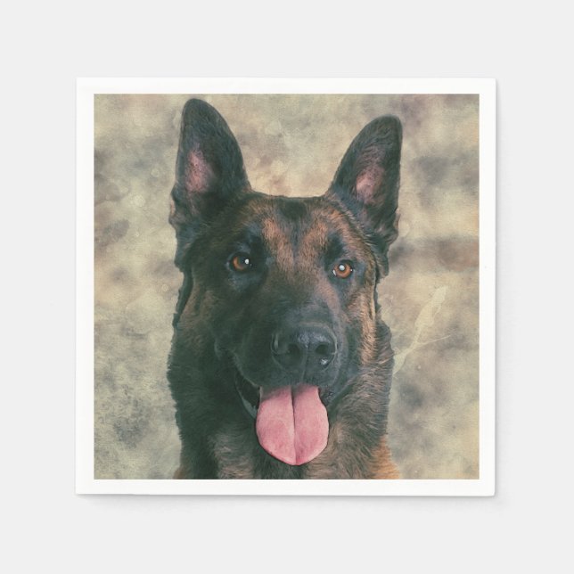 Belgian Malinois - Belgian shepherd -Maligator Napkin (Front)