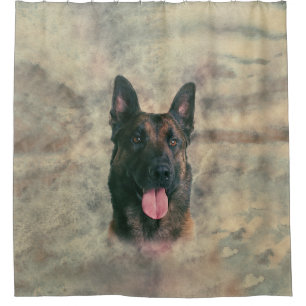 Belgian Malinois - Belgian shepherd -Maligator Shower Curtain
