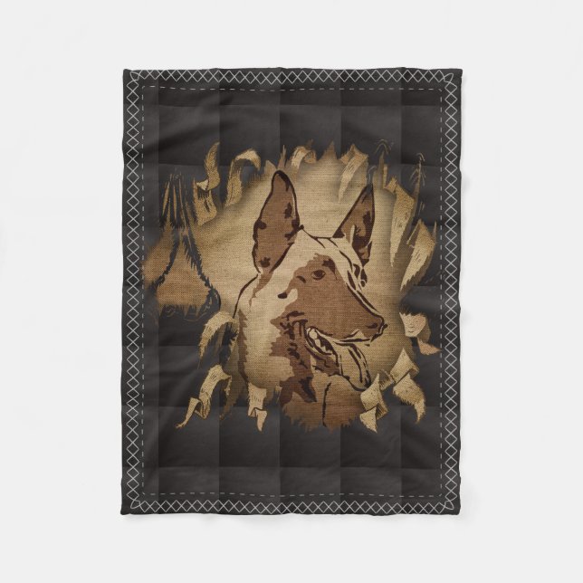 Belgian Malinois - Belgian shepherd -Mechelaar Fleece Blanket (Front)