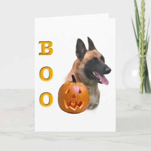 Belgian Malinois Boo Holiday Card (Front)