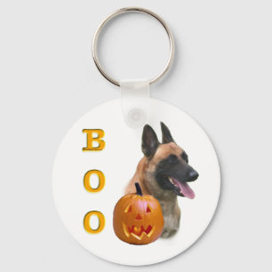 Belgian Malinois Boo Keychain