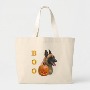 Belgian Malinois Boo Large Tote Bag