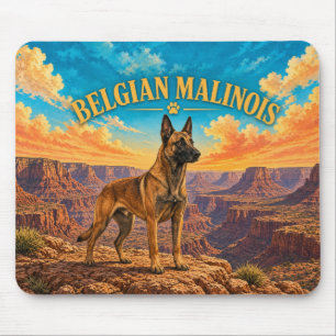 Belgian Malinois, Canyonlands Vintage Watercolor Mouse Mat