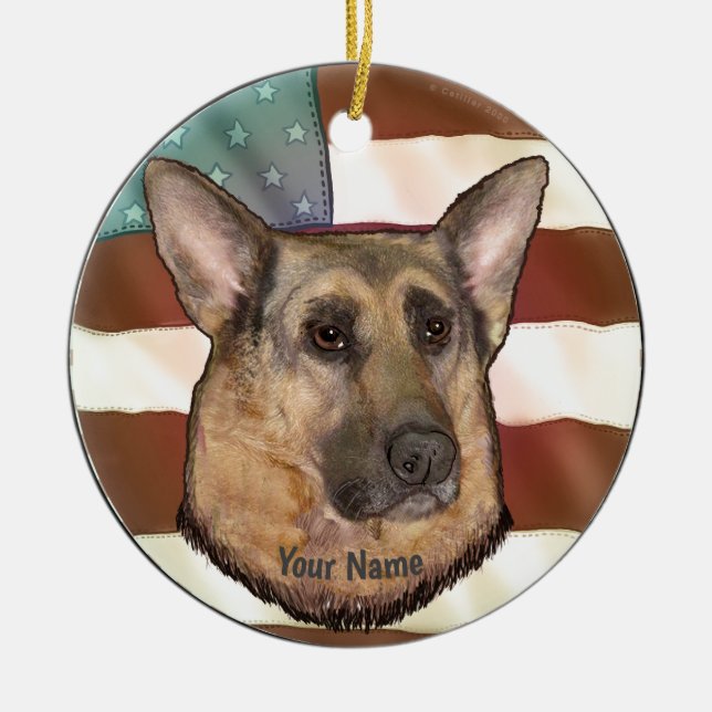 Belgian Malinois Ceramic Tree Decoration (Front)